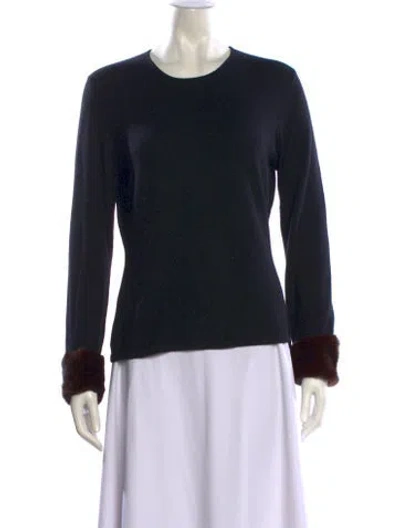 Pre-owned Neiman Marcus Cashmere Crew Neck Sweater In Black