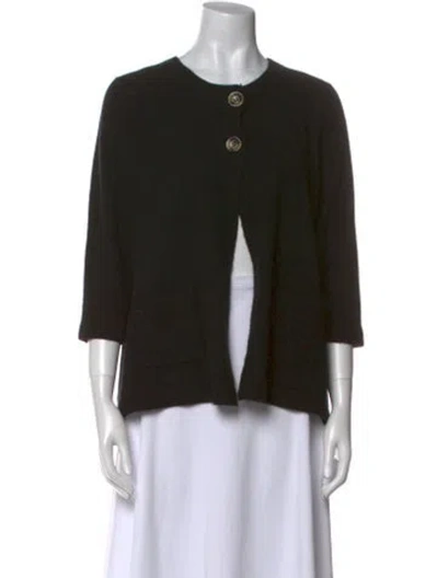 Pre-owned Neiman Marcus Cashmere Crew Neck Sweater In Black