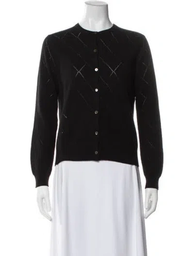 Pre-owned Neiman Marcus Cashmere Crew Neck Sweater In Black