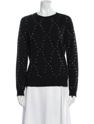 Pre-owned Neiman Marcus Cashmere Crew Neck Sweater In Black