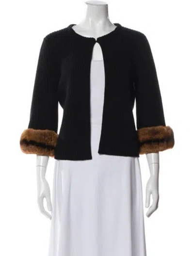 Pre-owned Neiman Marcus Cashmere Crew Neck Sweater In Black