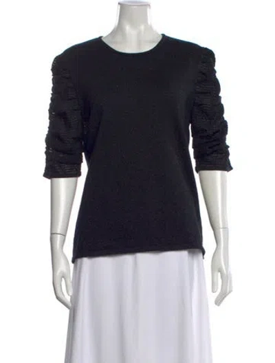Pre-owned Neiman Marcus Cashmere Crew Neck Sweater In Black
