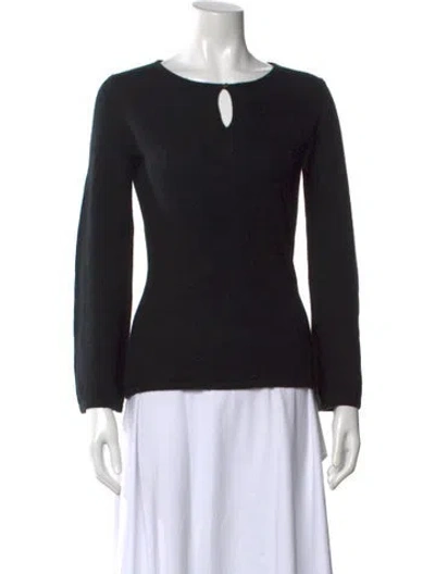 Pre-owned Neiman Marcus Cashmere Crew Neck Sweater In Black