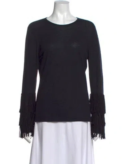 Pre-owned Neiman Marcus Cashmere Crew Neck Sweater In Black