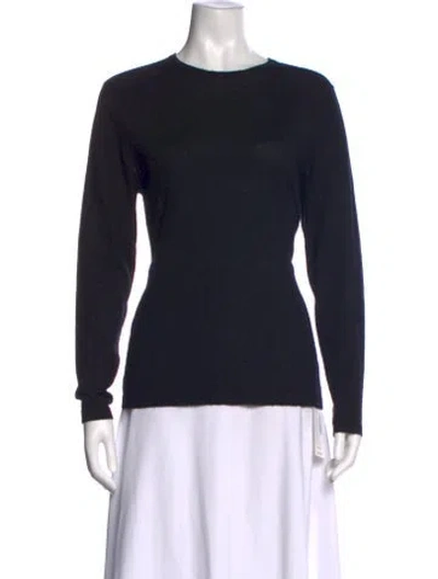 Pre-owned Neiman Marcus Cashmere Crew Neck Sweater In Black