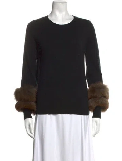 Pre-owned Neiman Marcus Cashmere Crew Neck Sweater In Black