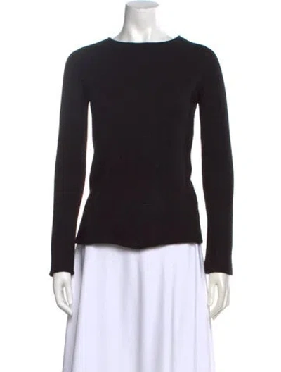 Pre-owned Neiman Marcus Cashmere Crew Neck Sweater In Black