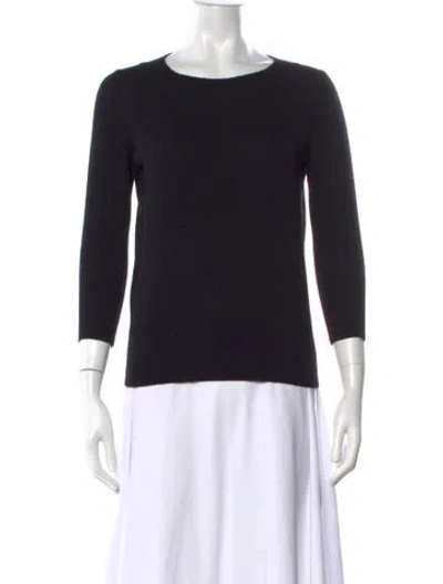 Pre-owned Neiman Marcus Cashmere Crew Neck Sweater In Black
