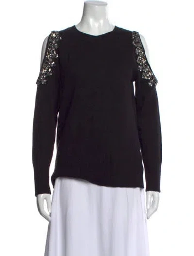 Pre-owned Neiman Marcus Cashmere Crew Neck Sweater In Black