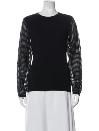 Pre-owned Neiman Marcus Cashmere Crew Neck Sweater In Black