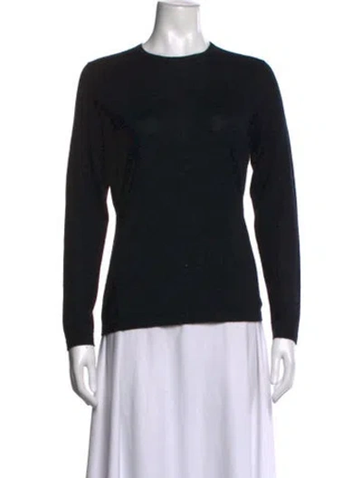 Pre-owned Neiman Marcus Cashmere Crew Neck Sweater In Black