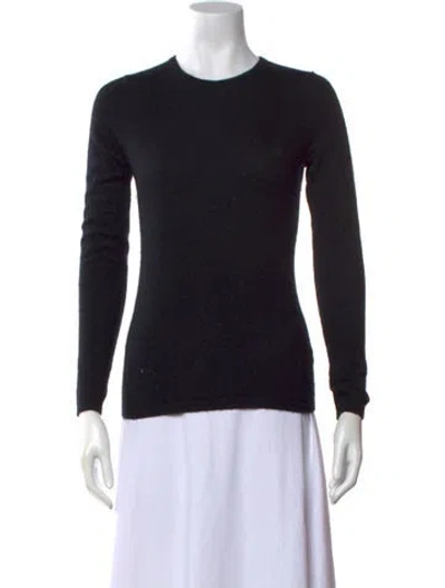 Pre-owned Neiman Marcus Cashmere Crew Neck Sweater In Black