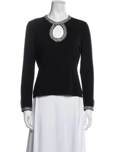 Pre-owned Neiman Marcus Cashmere Crew Neck Sweater In Black