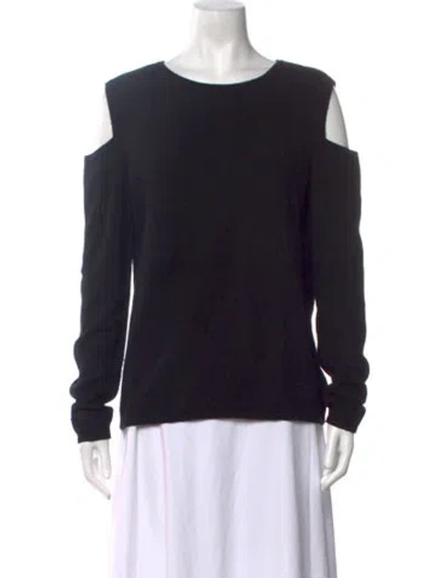 Pre-owned Neiman Marcus Cashmere Crew Neck Sweater In Black