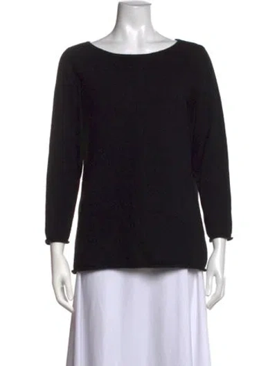 Pre-owned Neiman Marcus Cashmere Crew Neck Sweater In Black