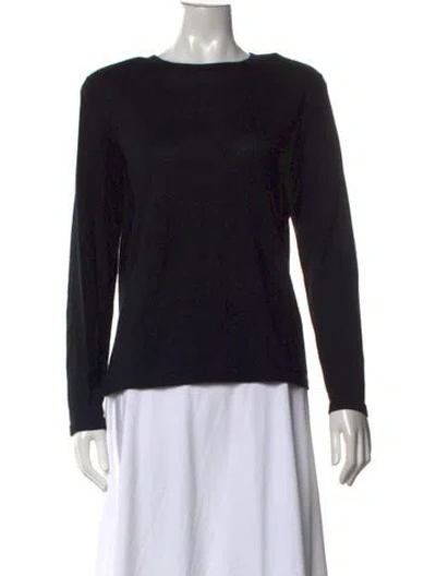 Pre-owned Neiman Marcus Cashmere Crew Neck Sweater In Black