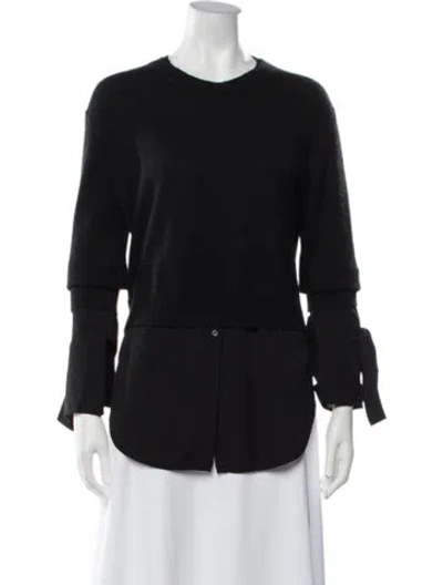 Pre-owned Neiman Marcus Cashmere Crew Neck Sweater In Black