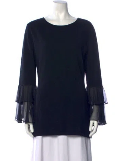 Pre-owned Neiman Marcus Cashmere Crew Neck Sweater In Black