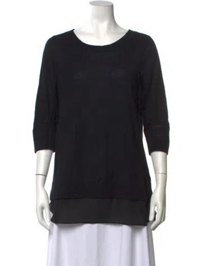 Pre-owned Neiman Marcus Cashmere Crew Neck Sweater In Black