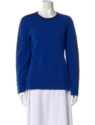 Pre-owned Neiman Marcus Cashmere Crew Neck Sweater In Blue