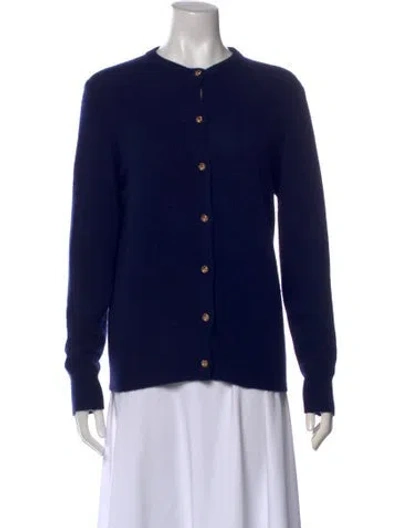 Pre-owned Neiman Marcus Cashmere Crew Neck Sweater In Blue