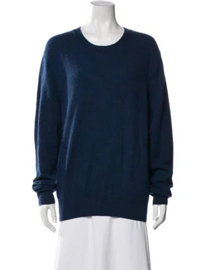 Pre-owned Neiman Marcus Cashmere Crew Neck Sweater In Blue