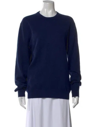 Pre-owned Neiman Marcus Cashmere Crew Neck Sweater In Blue