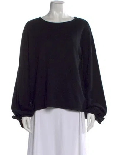 Pre-owned Neiman Marcus Cashmere Crew Neck Sweater In Blue