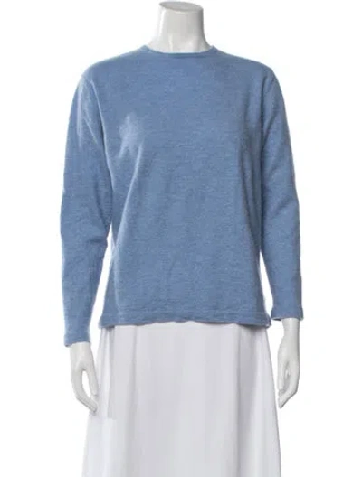 Pre-owned Neiman Marcus Cashmere Crew Neck Sweater In Blue