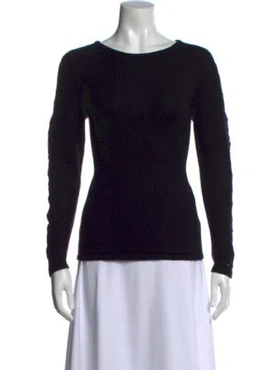 Pre-owned Neiman Marcus Cashmere Crew Neck Sweater In Blue