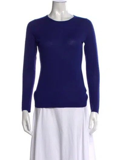 Pre-owned Neiman Marcus Cashmere Crew Neck Sweater In Blue