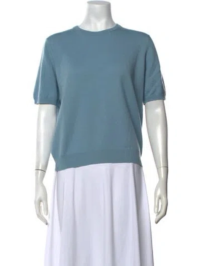 Pre-owned Neiman Marcus Cashmere Crew Neck Sweater In Blue