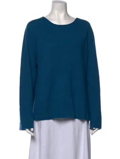 Pre-owned Neiman Marcus Cashmere Crew Neck Sweater In Blue