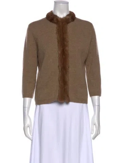 Pre-owned Neiman Marcus Cashmere Crew Neck Sweater In Brown