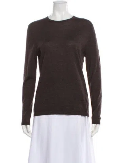 Pre-owned Neiman Marcus Cashmere Crew Neck Sweater In Brown