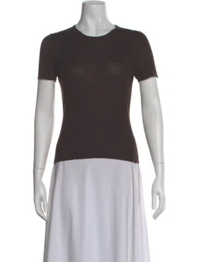 Pre-owned Neiman Marcus Cashmere Crew Neck Sweater In Brown