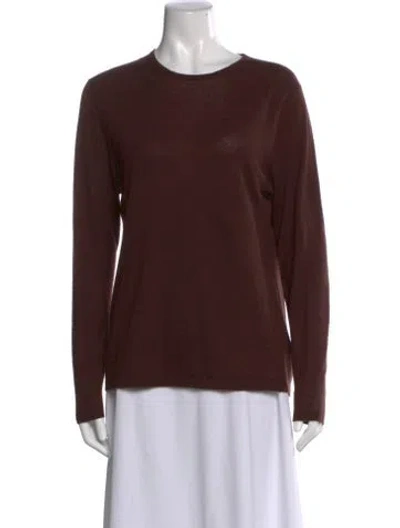 Pre-owned Neiman Marcus Cashmere Crew Neck Sweater In Brown