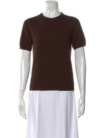 Pre-owned Neiman Marcus Cashmere Crew Neck Sweater In Brown