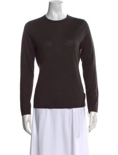 Pre-owned Neiman Marcus Cashmere Crew Neck Sweater In Brown