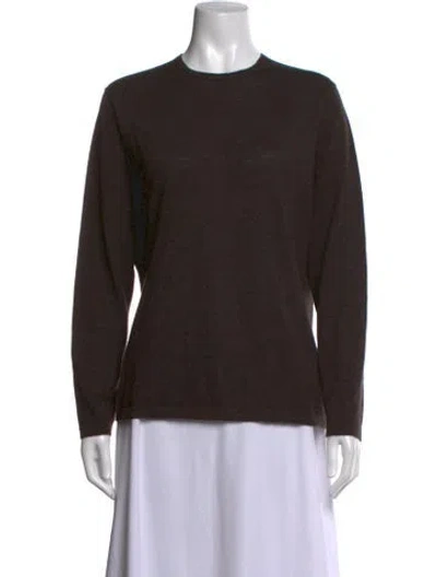 Pre-owned Neiman Marcus Cashmere Crew Neck Sweater In Brown