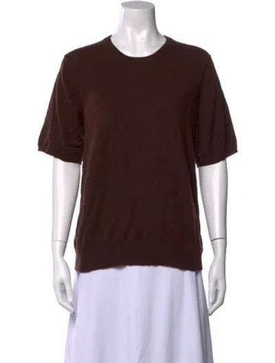 Pre-owned Neiman Marcus Cashmere Crew Neck Sweater In Brown
