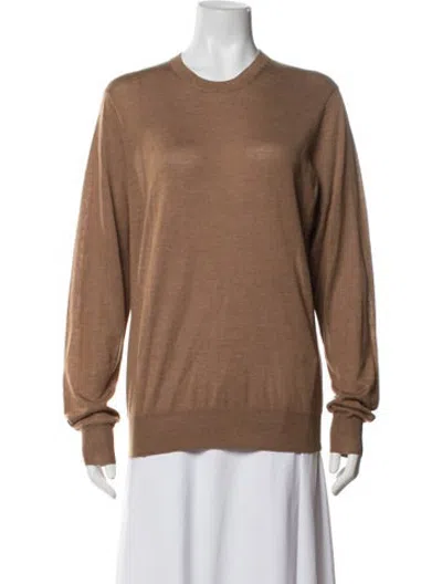 Pre-owned Neiman Marcus Cashmere Crew Neck Sweater In Brown