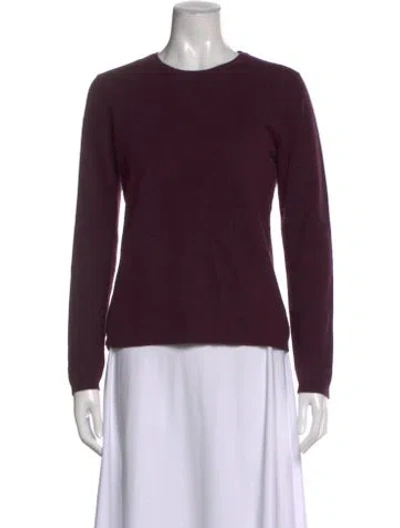 Pre-owned Neiman Marcus Cashmere Crew Neck Sweater In Burgundy