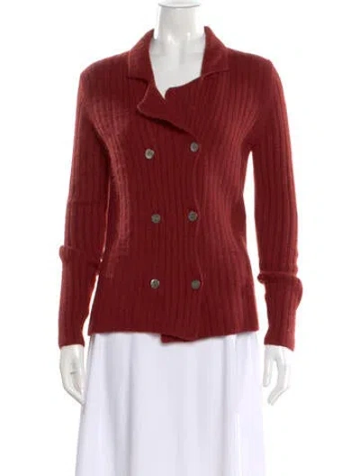 Pre-owned Neiman Marcus Cashmere Crew Neck Sweater In Burgundy