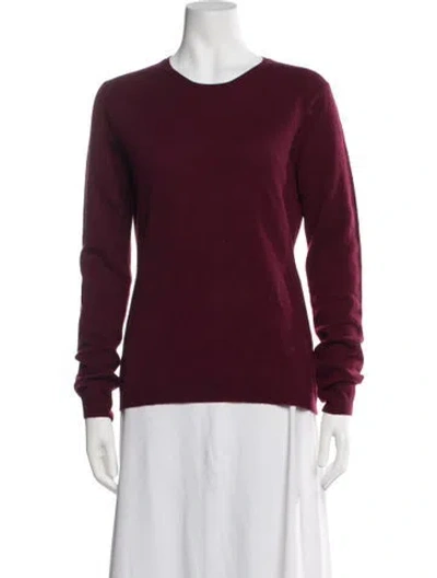 Pre-owned Neiman Marcus Cashmere Crew Neck Sweater In Burgundy