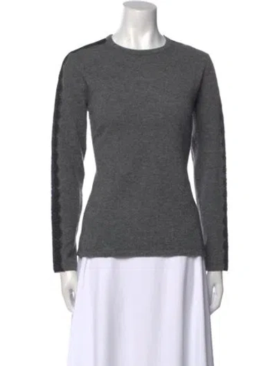 Pre-owned Neiman Marcus Cashmere Crew Neck Sweater In Gray