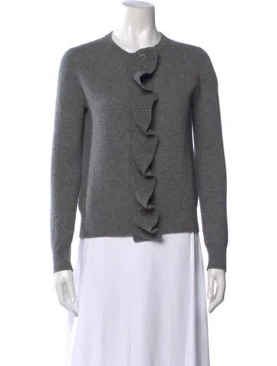 Pre-owned Neiman Marcus Cashmere Crew Neck Sweater In Gray