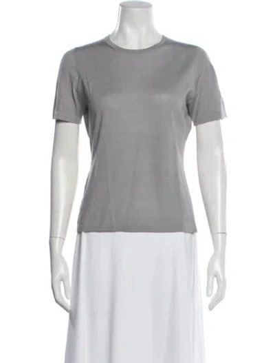 Pre-owned Neiman Marcus Cashmere Crew Neck Sweater In Gray