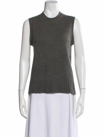 Pre-owned Neiman Marcus Cashmere Crew Neck Sweater In Gray