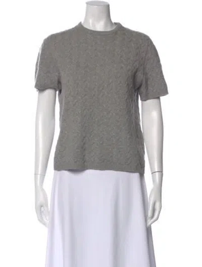 Pre-owned Neiman Marcus Cashmere Crew Neck Sweater In Gray